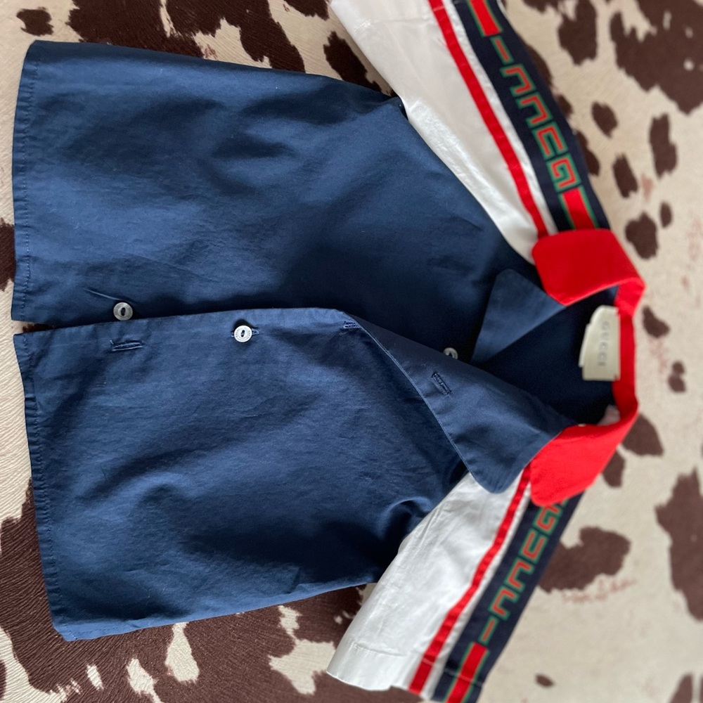 AUTHENTIC GUCCI BOWLING SHIRT KIDS 6/9 MONTHS